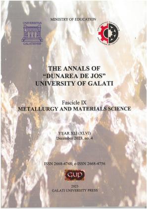 Cover for Analele Universității "Dunărea de Jos" din Galați. Fascicola IX,  Metalurgie și știința materialelor: An XLI (XLVI), no. 4, (2023)