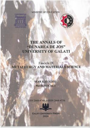 Cover for Analele Universității "Dunărea de Jos" din Galați. Fascicula IX, Metalurgie și știința materialelor: An. XLII(XLVII), NR.1 (2024)