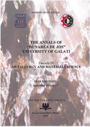 Cover for The Annals of „Dunarea de Jos” University of Galati, Fascicle IX Metallurgy and materials: An XLII(XLVII), nr. 3 (2024)