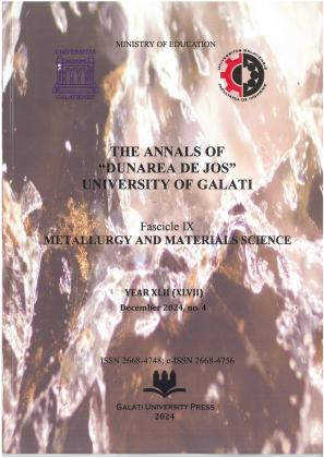 Cover for Analele Universității "Dunărea de Jos" din Galați. Fascicula IX, Metalurgie și știința materialelor: An. XLII (XLVII), nr. 4 (2024)