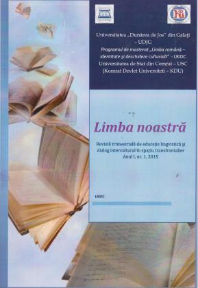 Cover for Limba noastră : revistă trimestrială de educație lingvistică și dialog intercultural în spațiu transfrontalier: Anul I, Nr.1 (2015)