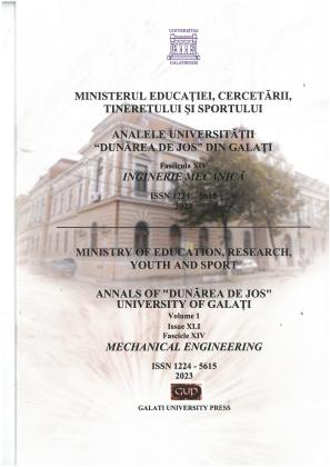 Cover for The Annals of „Dunarea de Jos” University of Galati Fascicle XIV Mechanical  Enginering: Vol. 1, nr. XLI (2023)