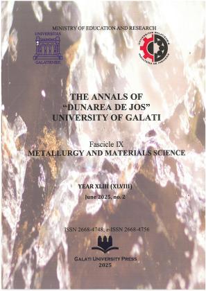 Cover for Analele Universității "Dunărea de Jos" din Galați. Fascicula IX, Metalurgie și știința materialelor: An XLIII (XLVIII), nr. 2 (2025)