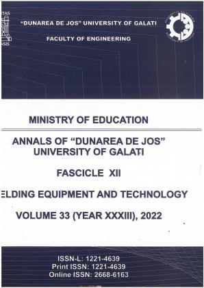 Cover for Analele Universității din Galaţi Fascicle XII Welding Equipment and Technology: Vol. 33, nr. XXXIII (2022)