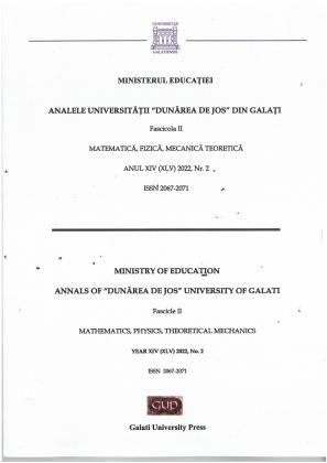 Cover for Analele Universității "Dunărea de Jos" din Galați. Fascicula II, Matematică, fizică, mecanică teoretică: An. XIV (XLV), nr. 2 (2022)