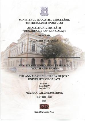 Cover for Analele Universității "Dunărea de Jos" din Galați. Fascicula XIV, Inginerie mecanică: An. XXXV, vol. 1 (2020)