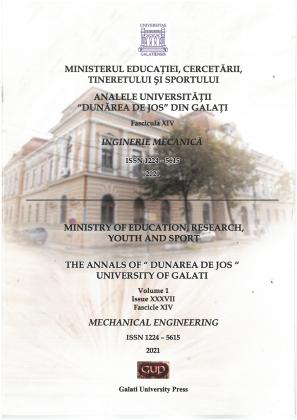 Cover for Analele Universității "Dunărea de Jos" din Galați. Fascicula XIV, Inginerie mecanică: An. XXXVII, vol. 1 (2021)