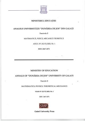 Cover for Analele Universității din Galați. Fascicula II, Matematică, fizică, mecanică teoretică: An. xv (XLV), nr. 1 (2023)