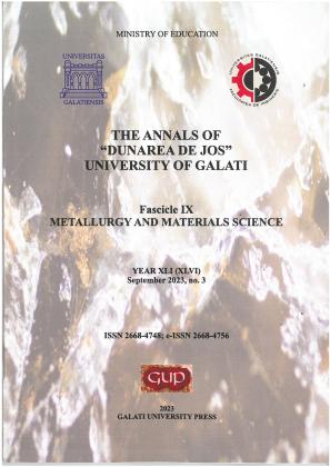 Cover for Analele Universității "Dunărea de Jos" din Galați. Fascicula IX, Metalurgie și știința materialelor: An XLI (XLVI), nr. 3 (2023)