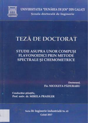 Cover for Studii asupra unor compuși flavonoidici prin metode spectrale și chemometrice: teză de doctorat