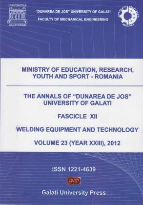 Cover for The Annals of „Dunarea de Jos” University of Galati,  Fascicle XII, Welding Equipment and Technology