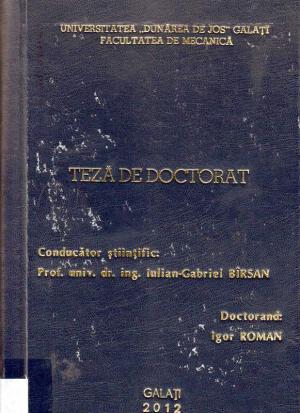 Cover for Contribuţii la studiul proprietăţilor mecano-tribologice ale unor compozite polimerice epoxidice: teză de doctorat