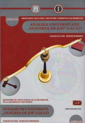 Cover for Analele Universității „Dunărea de Jos”, Fascicula XXII,  Științe Juridice