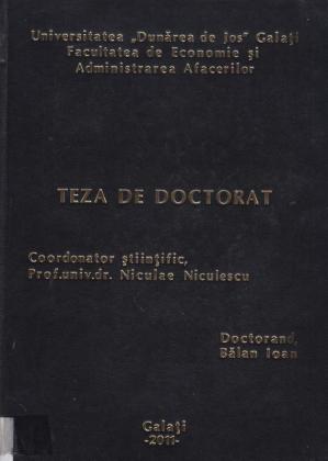 Cover for Management şi performanţă economică în contextul sistemului instituţional democratic: teză de doctorat