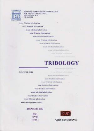 Cover for The Annals of „Dunarea de Jos” University of Galati.  Fascicle VIII, Tribology: Issue 1 (year XVII), 2011
