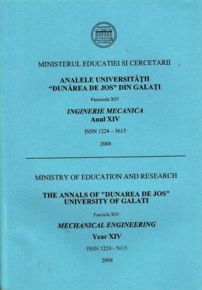Cover for Analele Universității „Dunărea de Jos” din Galați,  Fascicula XIV, Inginerie mecanică: Volume I, Issue XIV, Galati University Press, 2008