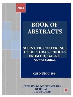 Cover for Școala doctorală - Book of abstracts