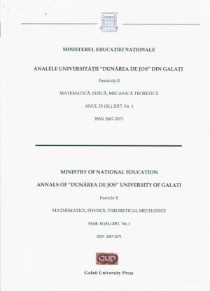 Cover for The Annals of „Dunarea de Jos” University of Galati. Matematics, physics, theoretical mechanics
