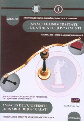 Cover for Annales de l’Université „Dunărea de Jos” de Galați, Droit et administration publique