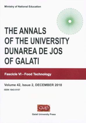 Cover for The Annals of „Dunarea de Jos” University of Galati.  Fascicle VI – Food Technology, Volume 42, Issue 2, December 2018