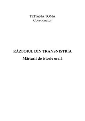 Cover for Războiul din Transnistria: Mărturii de istorie orală