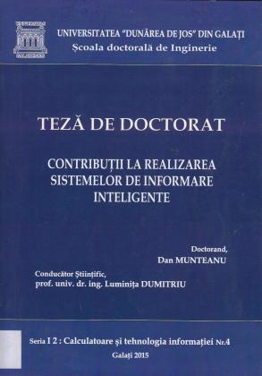 Cover for Contribuții la realizarea sistemelor de informare inteligente: teză de doctorat