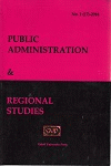 Cover for Public Administration and Regional Studies: No. 1, 2013