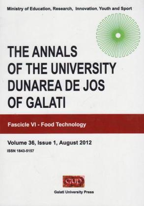 Cover for The Annals of „Dunarea de Jos” University of Galati.  Fascicle VI, Food Technology
