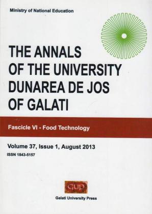 Cover for The Annals of „Dunarea de Jos” University of Galati,  Fascicle VI, Food Technology