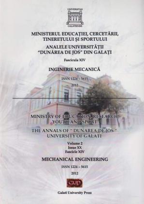 Cover for The Annals of „Dunarea de Jos” University of Galati,  Fascicula XIV, Issue XX, Inginerie Mecanică
