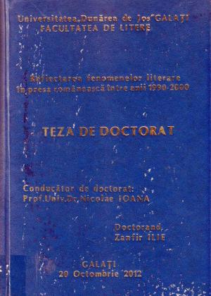 Cover for Reflectarea fenomenelor literare în presa românească între anii 1990 - 2000: teză de doctorat