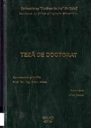 Cover for Studii privind autentificarea și caracterizarea prin tehnici moderne a mierii de albine din România: teză de doctorat