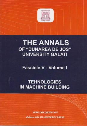 Cover for The Annals of „Dunarea de Jos” University of Galati.  Fascicle V, Technologies in Machine Building