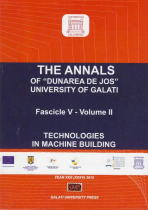 Cover for The Annals of „Dunarea de Jos” University of Galati. Fascicle V, Tech-nologies in Machine Building