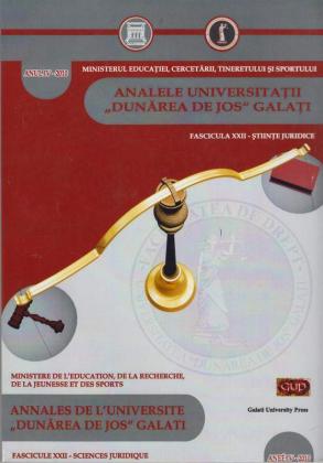Cover for Analele Universității „Dunărea de Jos”, Fascicula XXII,  Științe Juridice