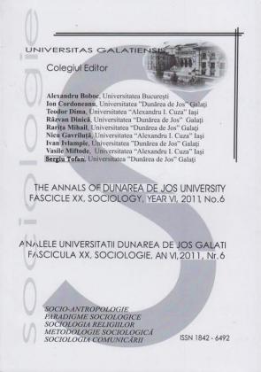 Cover for Analele Universității „Dunărea de Jos” din Galați,  Fascicula XX, Sociologie