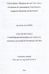 Cover for Contribuţii privind modelarea şi conducerea automată a procesului de fermentaţie alcoolică: teză de doctorat