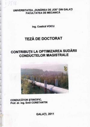 Cover for Contribuţii la optimizarea sudării conductelor magistrale: teză de doctorat