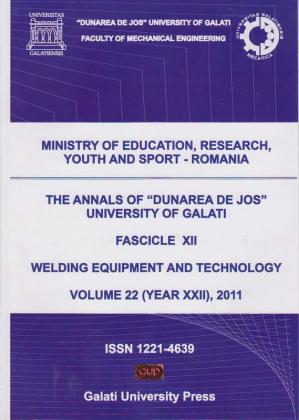 Cover for The Annals of „Dunarea de Jos” University of Galati,  Fascicle XII, Welding Equipment and Technology: Volume 22 (year XXII), 2011