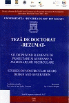 Cover for Studii privind elemente de proiectare și generare  a angrenajelor necirculare: teză de doctorat