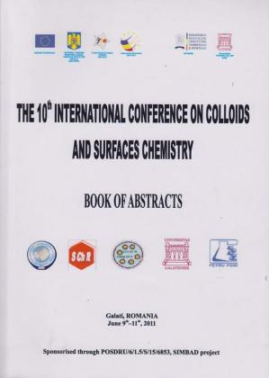 Cover for The 10th International Conference on Colloids and Surfaces Chemistry – Book of Abstracts: Galati, Romania, June 9th-11th