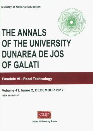 Cover for The Annals of „Dunarea de Jos” University of Galati,  Food Technology