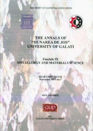 Cover for The Annals of „Dunarea de Jos” University of Galati.  Metallurgy and materials science