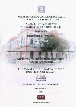 Cover for The Annals of „Dunarea de Jos” University of Galati.  Mechanical Engineering