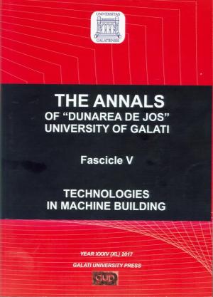 Cover for The Annals of „Dunarea de Jos” University of Galati.  Technologies in Machine Building