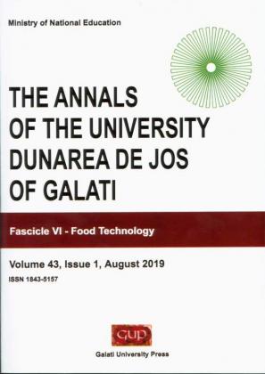 Cover for The Annals of „Dunarea de Jos” University of Galati.  Fascicle VI – Food Technology, Volume 43, Issue 1,  August 2019