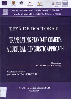 Cover for Traducerea umorului de tip stand-up. O abordare cultural-lingvistică: teză de doctorat