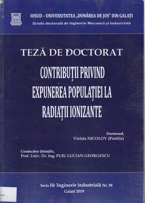 Cover for Contribuții privind expunerea populației la radiații ionizate: teză de doctorat