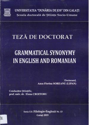 Cover for Sinonimia gramaticală în engleză și română: teză de doctorat