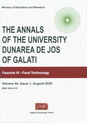 Cover for The Annals of „Dunarea de Jos” University of Galati.  Fascicle VI – Food Technology, Volume 44, Issue 1,  August 2020